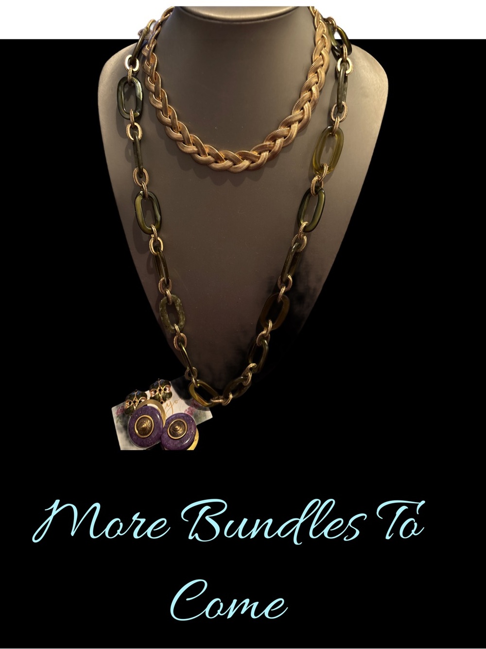 Gold-Tone Braided & Tortoiseshell Link Necklace Duo - Women Jewelry